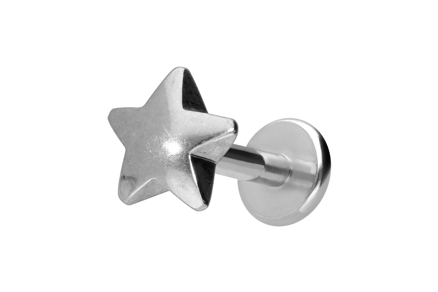 Titan Labret Piercing mit Innengewinde STERN